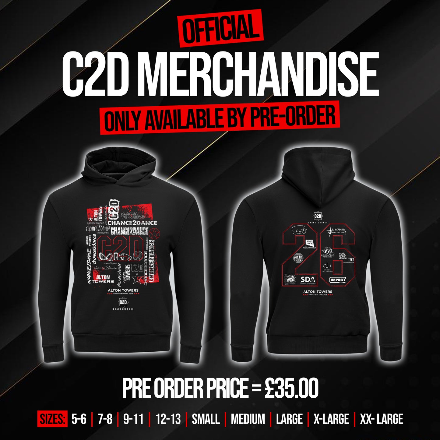 2. C2D 2026 - ALTON TOWERS OFFICIAL HOODY (26th April)