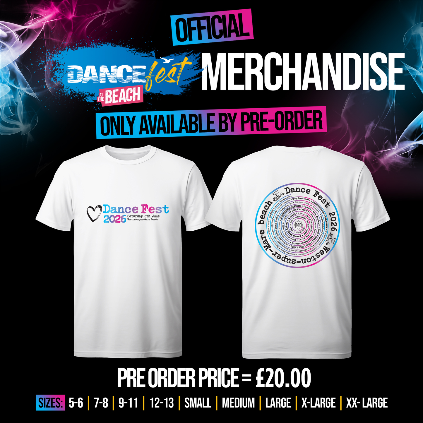 1. C2D 2026 - DANCE FEST 2026 TSHIRT - PINK/BLUE - (6TH JUNE)