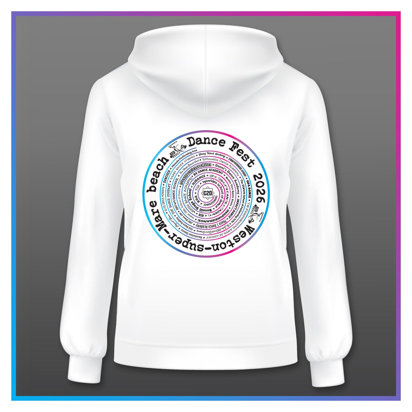 2. C2D 2026 - DANCE FEST OFFICIAL HOODY - PINK/BLUE (6th June)